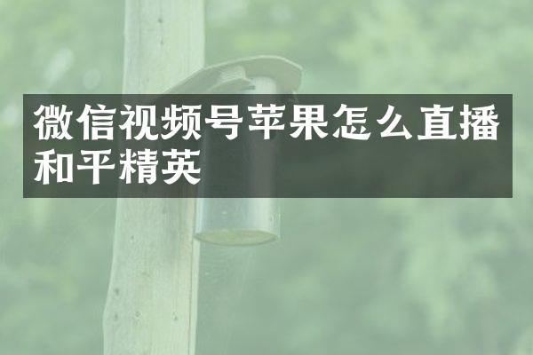 微信视频号苹果怎么直播和平精英