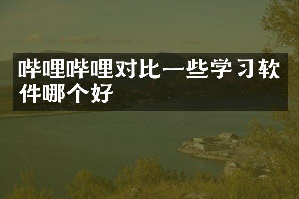 哔哩哔哩对比一些学习软件哪个好