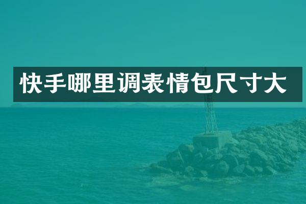 快手哪里调表情包尺寸大