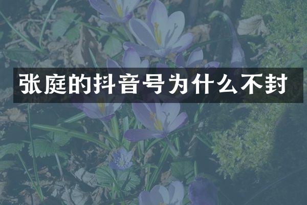 张庭的抖音号为什么不封