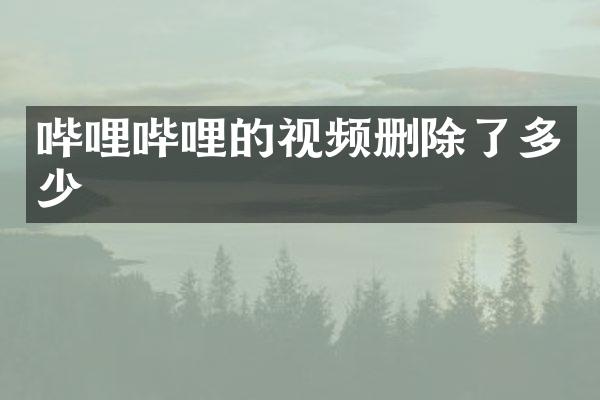 哔哩哔哩的视频删除了多少