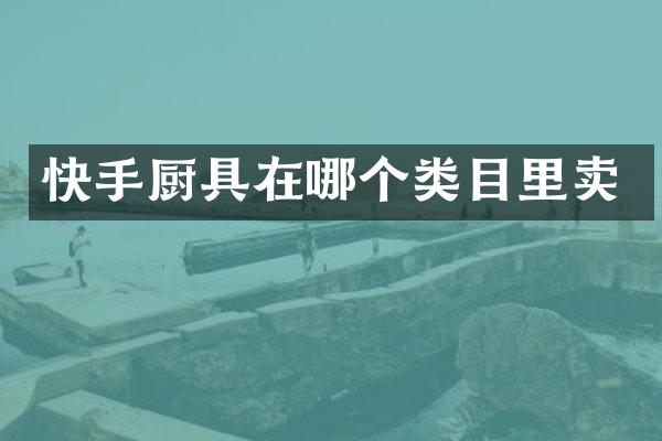 快手厨具在哪个类目里卖