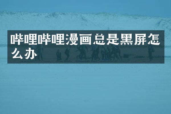 哔哩哔哩漫画总是黑屏怎么办