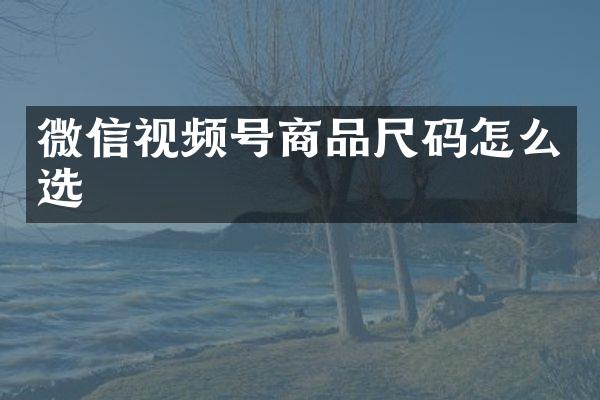 微信视频号商品尺码怎么选