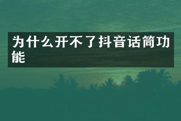 为什么开不了抖音话筒功能