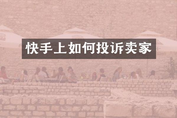 快手上如何投诉卖家