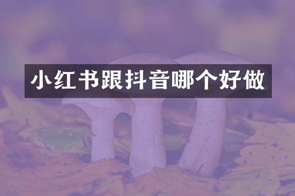 小红书跟抖音哪个好做