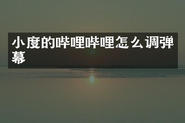 小度的哔哩哔哩怎么调弹幕