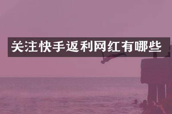 关注快手返利网红有哪些