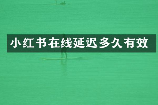 小红书在线延迟多久有效