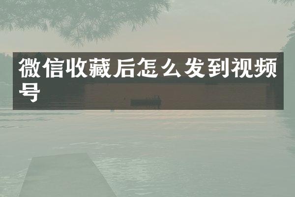 微信收藏后怎么发到视频号