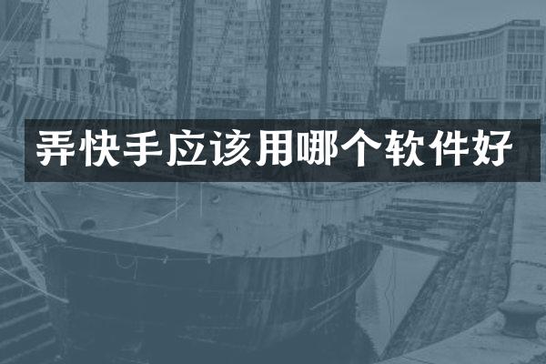 弄快手应该用哪个软件好