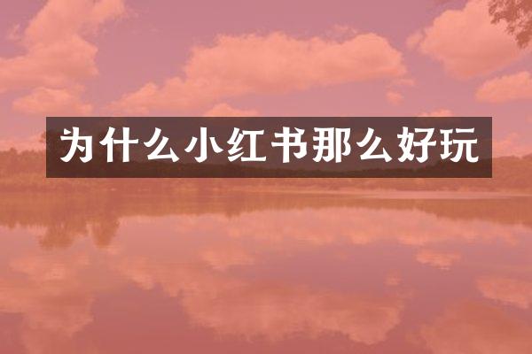 为什么小红书那么好玩