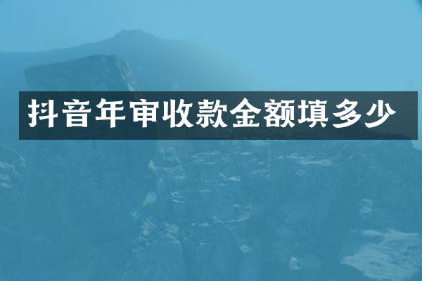 抖音年审收款金额填多少