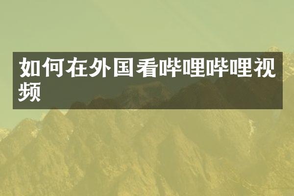 如何在外国看哔哩哔哩视频
