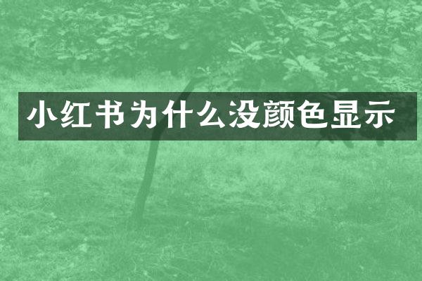 小红书为什么没颜色显示