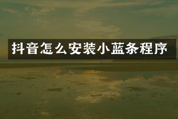 抖音怎么安装小蓝条程序