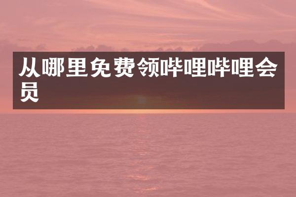 从哪里免费领哔哩哔哩会员