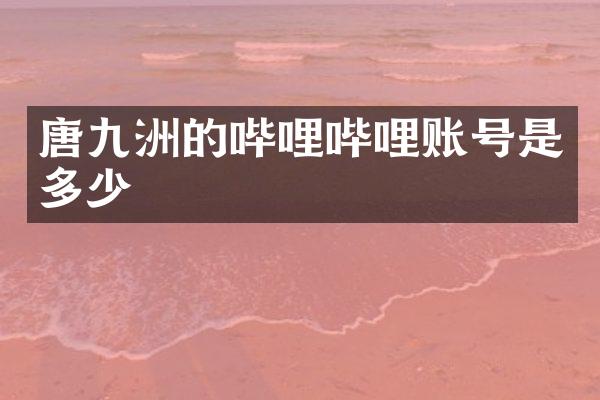 唐九洲的哔哩哔哩账号是多少