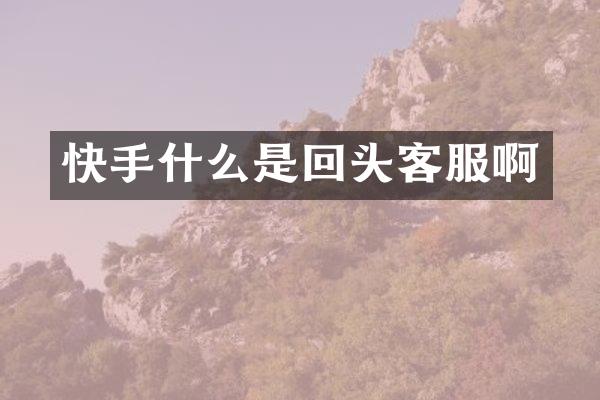 快手什么是回头客服啊