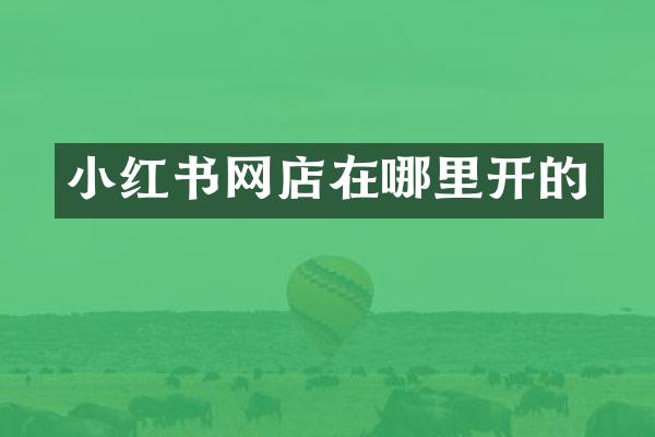 小红书网店在哪里开的