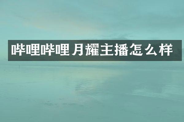 哔哩哔哩月耀主播怎么样