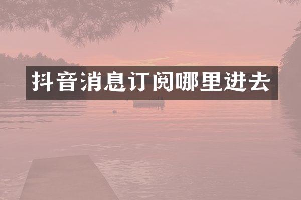 抖音消息订阅哪里进去