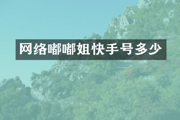 网络嘟嘟姐快手号多少