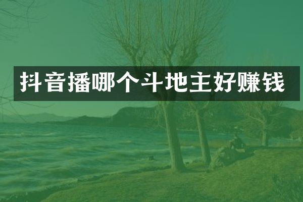 抖音播哪个好赚钱