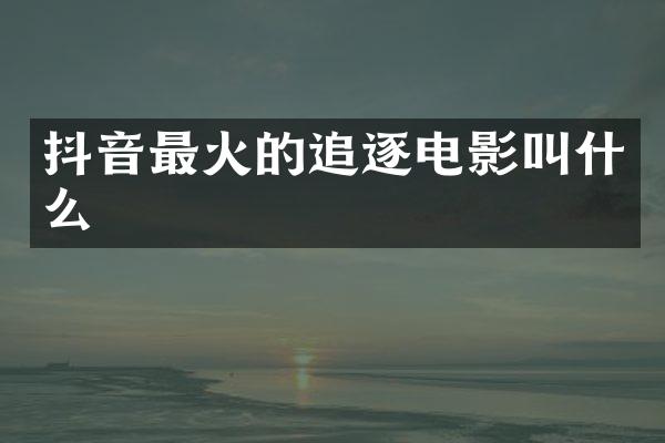 抖音最火的追逐电影叫什么