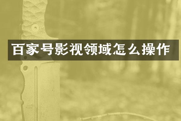 百家号影视领域怎么操作