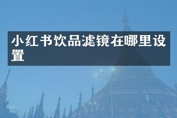 小红书饮品滤镜在哪里设置