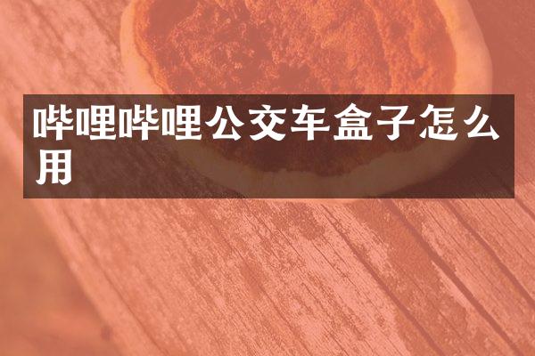 哔哩哔哩公交车盒子怎么用