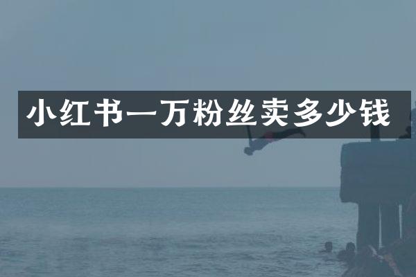 小红书一万粉丝卖多少钱
