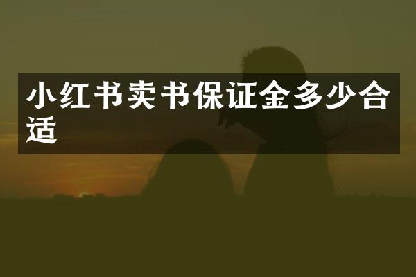 小红书卖书保证金多少合适