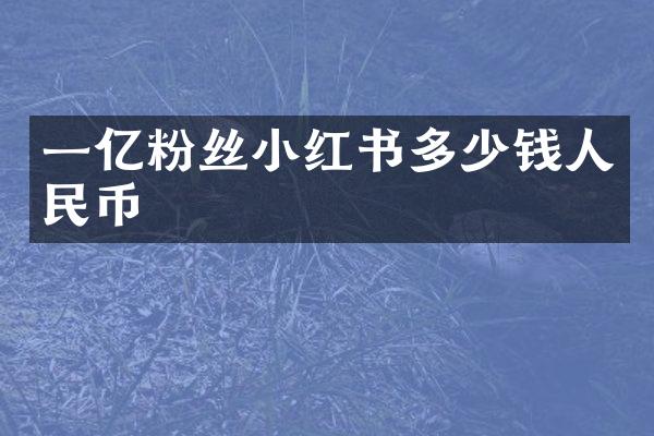 一亿粉丝小红书多少钱