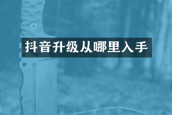 抖音升级从哪里入手