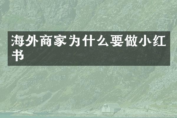 海外商家为什么要做小红书