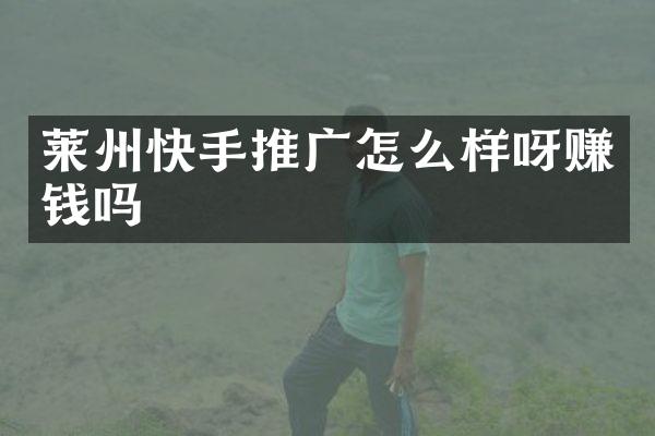 莱州快手推广怎么样呀赚钱吗