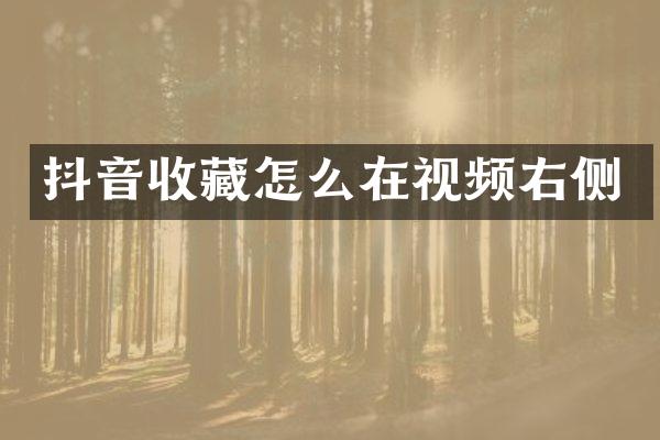抖音收藏怎么在视频右侧