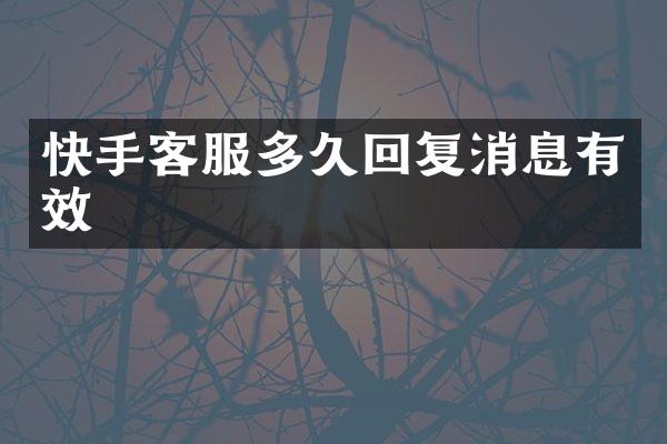 快手客服多久回复消息有效