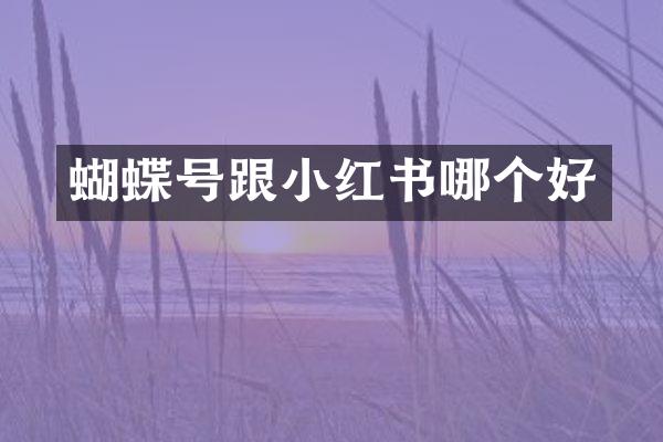 蝴蝶号跟小红书哪个好