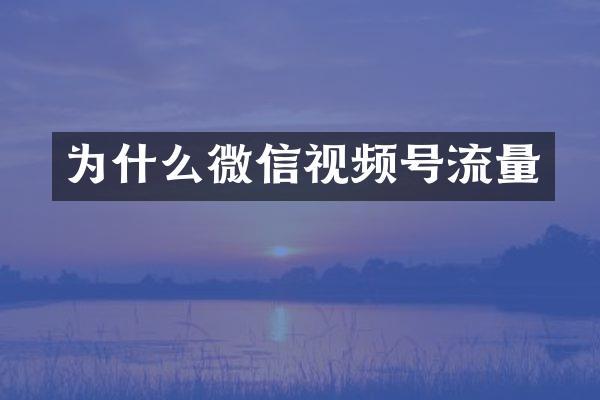 为什么微信视频号流量