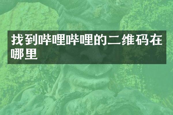 找到哔哩哔哩的二维码在哪里