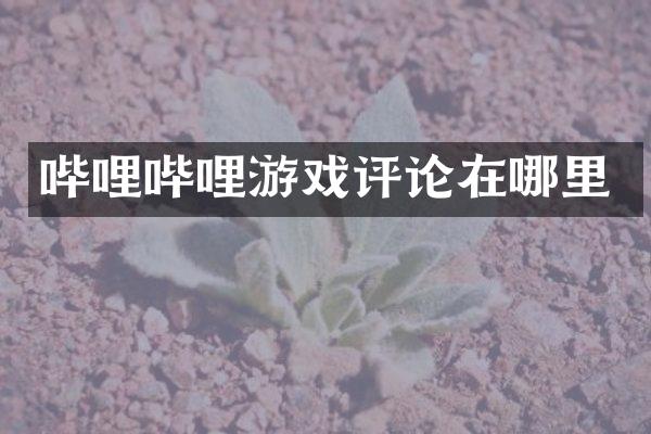 哔哩哔哩游戏评论在哪里