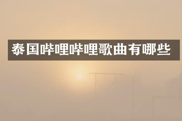 泰国哔哩哔哩歌曲有哪些