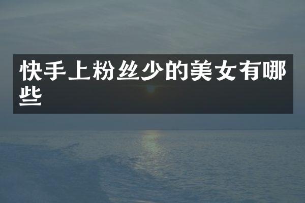 快手上粉丝少的有哪些