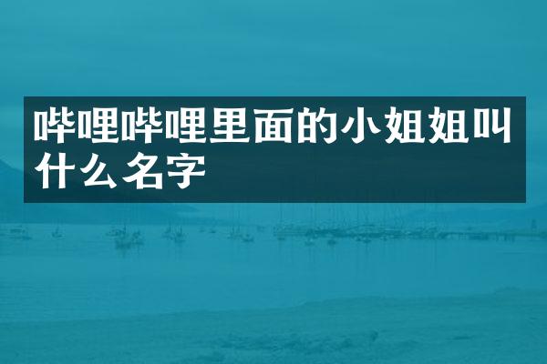 哔哩哔哩里面的姐叫什么名字