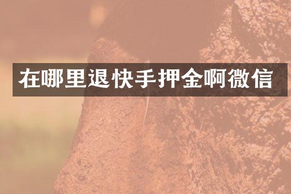 在哪里退快手押金啊微信