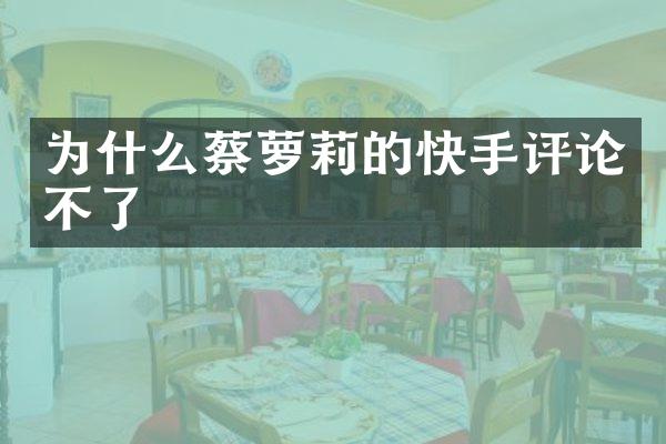 为什么的快手评论不了
